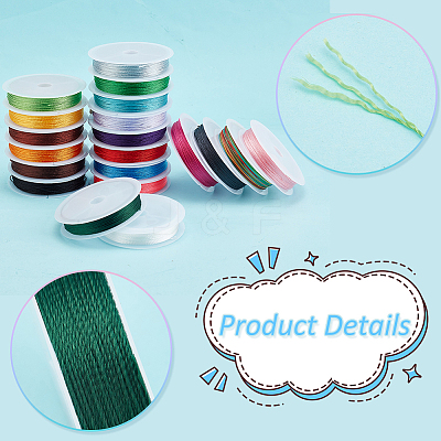 20 Rolls 20 Colors Polyester Round Thread OCOR-PH0002-64B-1