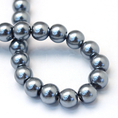 Baking Paint Pearlized Glass Pearl Round Bead Strands HY-Q003-6mm-12-1