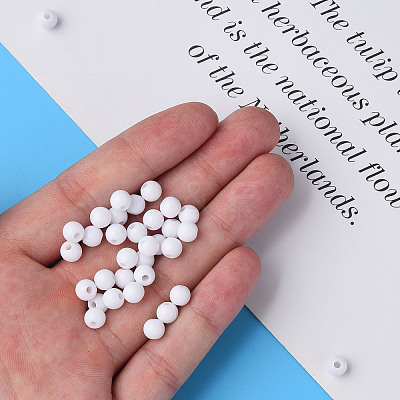 Opaque Acrylic Beads X-MACR-S370-C6mm-01-1