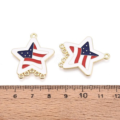 Independence Day Alloy Enamel Star Chandelier Component Links ENAM-T021-73A-G-1