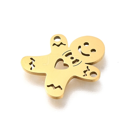 201 Stainless Steel Laser Cut Connector Charms STAS-R132-10G-1