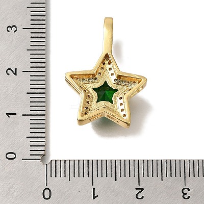 Brass Micro Pave Cubic Zirconia Pendants KK-K389-045G-1