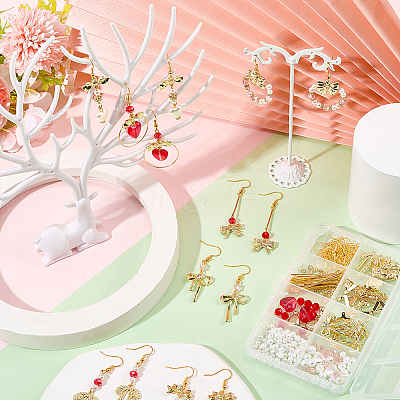 DIY Heart Bowknot Earring Making Kits DIY-SC0031-08-1