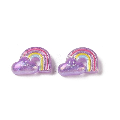 Glitter Plated Resin Cabochons RESI-H163-07D-1