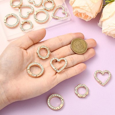 15Pcs 3 Styles Zinc Alloy Spring Gate Rings FIND-CJ0004-77-1