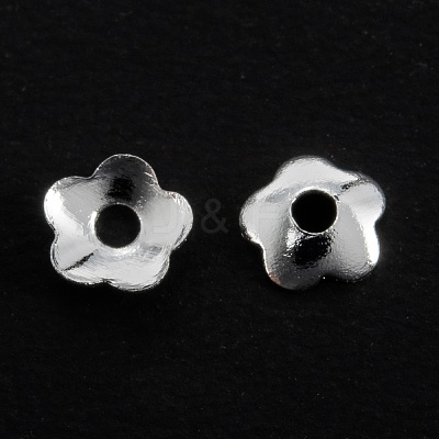 5-Petal Brass Bead Cap KK-D063-13S-1