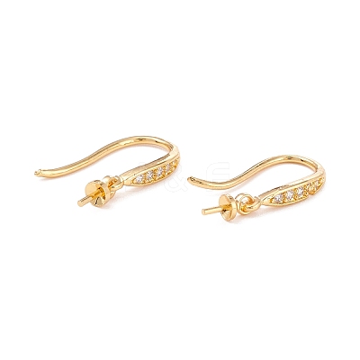 Rack Plating Brass Micro Pave Cubic Zirconia Earring Hooks ZIRC-F126-05G-1