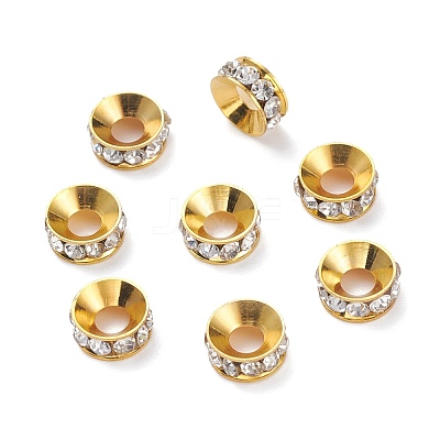 Brass Rhinestone Spacer Beads RSB093-1G-1