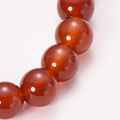 Natural Red Agate Beaded Stretch Bracelets BJEW-Q692-21-8mm-1