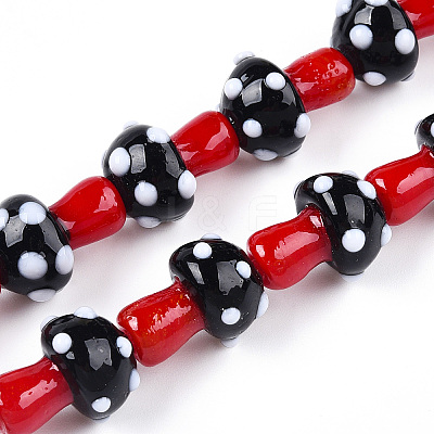 Handmade Lampwork Beads Strands X-LAMP-N024-09A-1