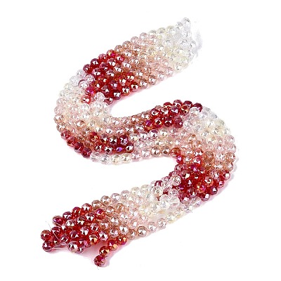 Electroplate Transparent Glass Beads Strands EGLA-Q135-8MM-C10-1