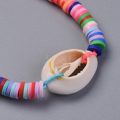Handmade Polymer Clay Heishi Beads Kids Braided Bracelets BJEW-JB04317-05-1