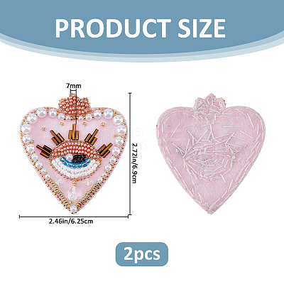 2Pcs Cloth Computerized Embroidery Sew on Patches PATC-FH0001-39A-1