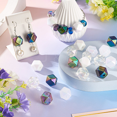 20Pcs UV Plating Acrylic Beads OACR-TADJ0001-05-1