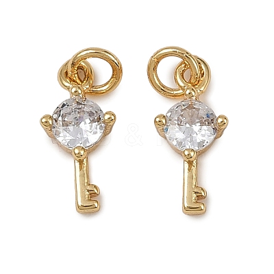 Brass Micro Pave Cubic Zirconia Pendants KK-I358-066G-01-1