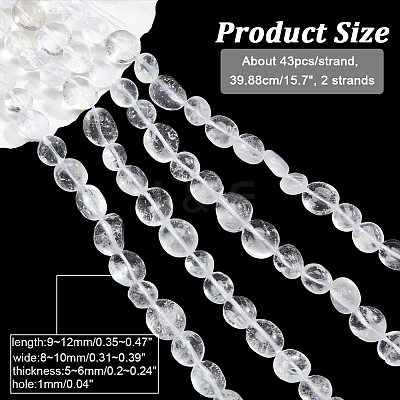 2 Strands Natural Quartz Crystal Beads Strands G-NB0004-28-1
