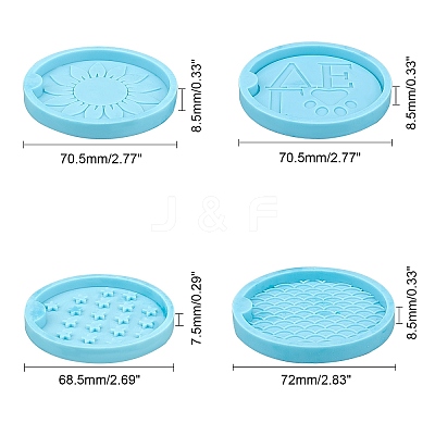 DIY Car Coaster Silicone Molds Kits DIY-OC0003-56-1