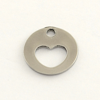 Tarnish Resistant 304 Stainless Steel Flat Round Charms STAS-R063-04-1