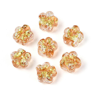 Handmade Foil Lampwork Beads Strands FOIL-T008-06H-1