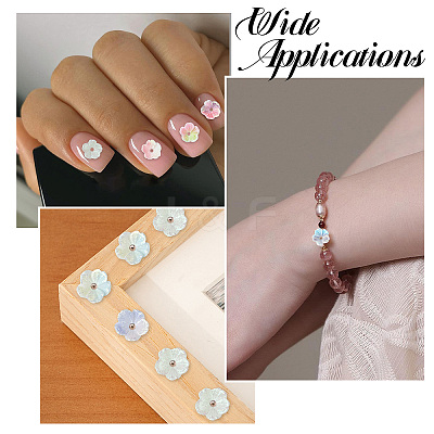 100Pcs Flower Luminous Resin Cabochons MRMJ-CJ0001-36-1
