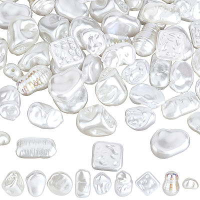 72Pcs 9 Styles ABS Plastic Imitation Pearl Beads KY-PA0001-16-1
