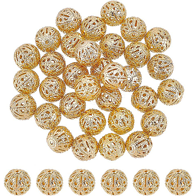 Brass Filigree Beads KK-BC0008-73-1