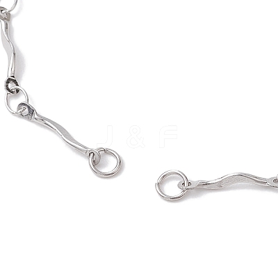 2Pcs 2 Colors 304 Stainless Steel Wave Bar Link Chain Slider Bracelet Makings AJEW-JB01256-1
