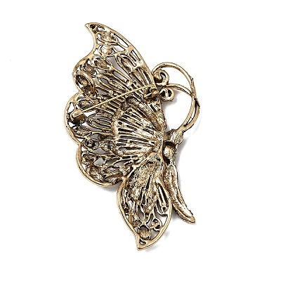 Retro Alloy & Glass Rhinestone Lapel Pin Brooches AC-CBA94E1-06-1