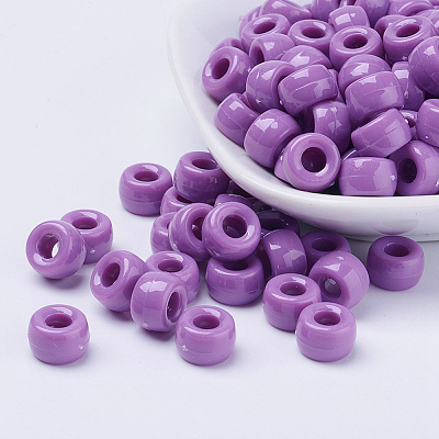 Opaque Acrylic European Beads X-PL338-7-1