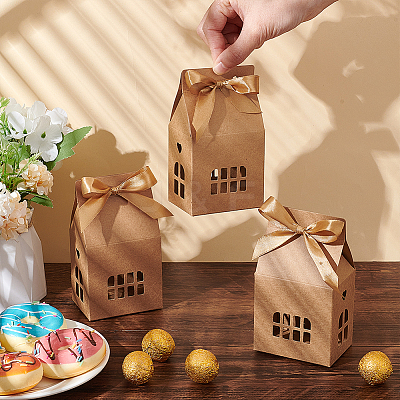 Hollow House Shaped Cardboard Paper Candy Boxes CON-WH0084-82A-1