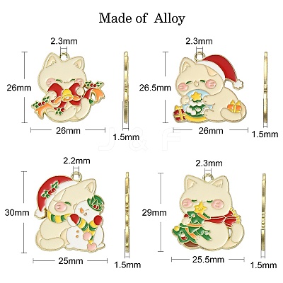 20Pcs 4 Styles Alloy Enamel Pendants ENAM-CJ0004-94-1