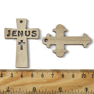 100Pcs Wood Pendants X1-WOOD-G020-01-1