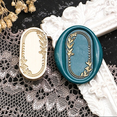 Oval Flower Frame Brass Stamp Heads AJEW-M037-03G-1