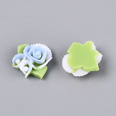 Flower Opaque Resin Cabochons CRES-T025-24-1