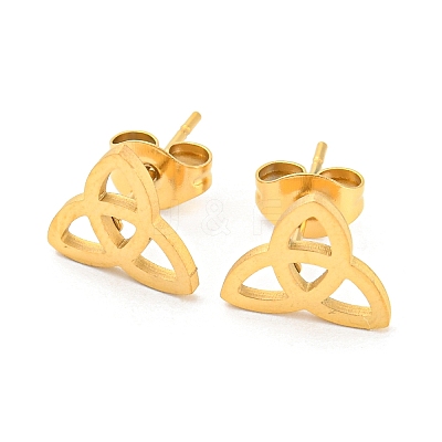 304 Stainless Steel Stud Earrings EJEW-P235-01G-1