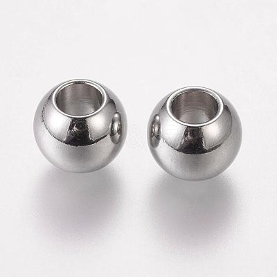 Tarnish Resistant 304 Stainless Steel European Beads X-STAS-E034-1-1