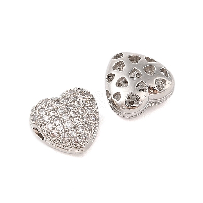 Brass Micro Pave Clear Cubic Zirconia Charms KK-B100-044P-1