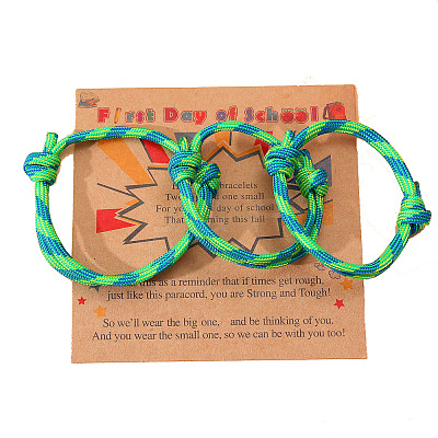 3Pcs 3 Styles Polyester First Day of School Bracelets FS-WG342D8-15-1