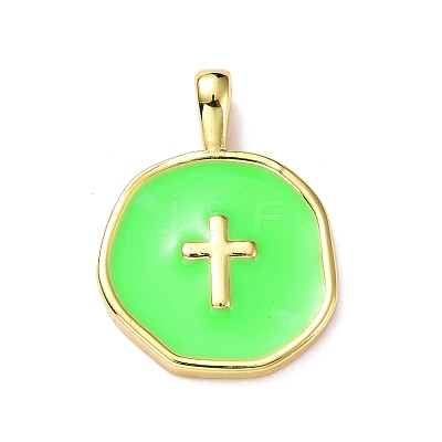 Brass Enamel Pendants KK-G417-01LG-03-1
