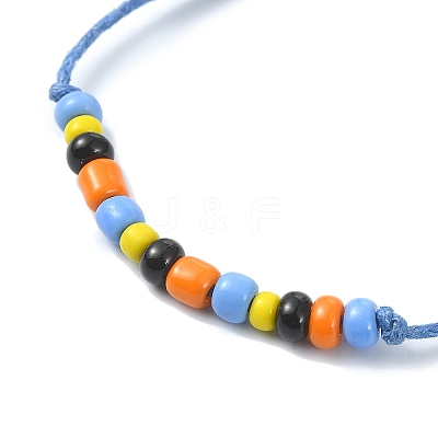 Glass Seed Braided Bead Braclet BJEW-JB09781-1