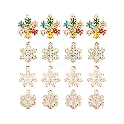 24Pcs 4 Style Alloy Enamel Pendants FIND-LS0001-10-NR-1