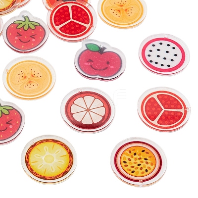 18Pcs Acrylic Pendants OACR-YW0001-22-1