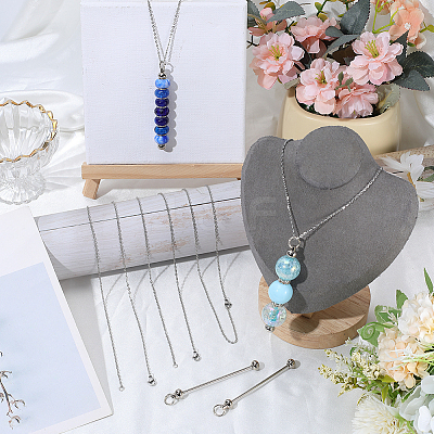 6Pcs 304 Stainless Steel Cable Chain Necklaces MAK-SC0001-46-1