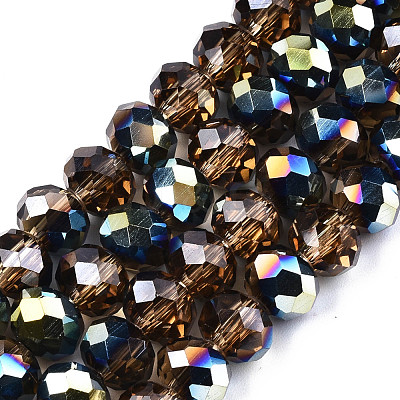 Electroplate Transparent Glass Beads Strands X-EGLA-A034-T8mm-Q19-1
