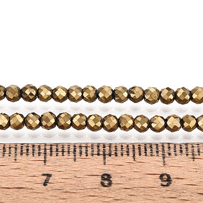 Electroplate Glass Beads Strands X-GLAA-H021-01B-FP07-1