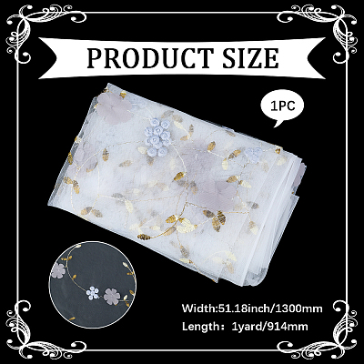 3D Flower Milk Fiber Embroidery Fabric AJEW-WH20006-241B-1
