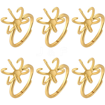 Brass Adjustable Ring Findings KK-BBC0023-69C-1