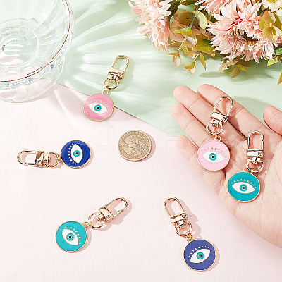 6Pcs Alloy Enamel Keychain HJEW-AR0001-07-1