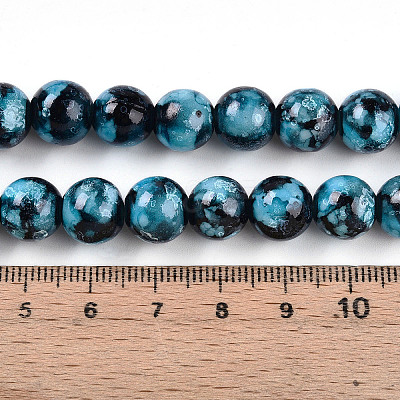 Baking Paint Glass Beads Strands DGLA-N003-10mm-A08-1