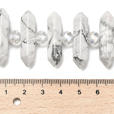 Natural Howlite Double Terminated Point Beads Strands G-H069-B12-01-1